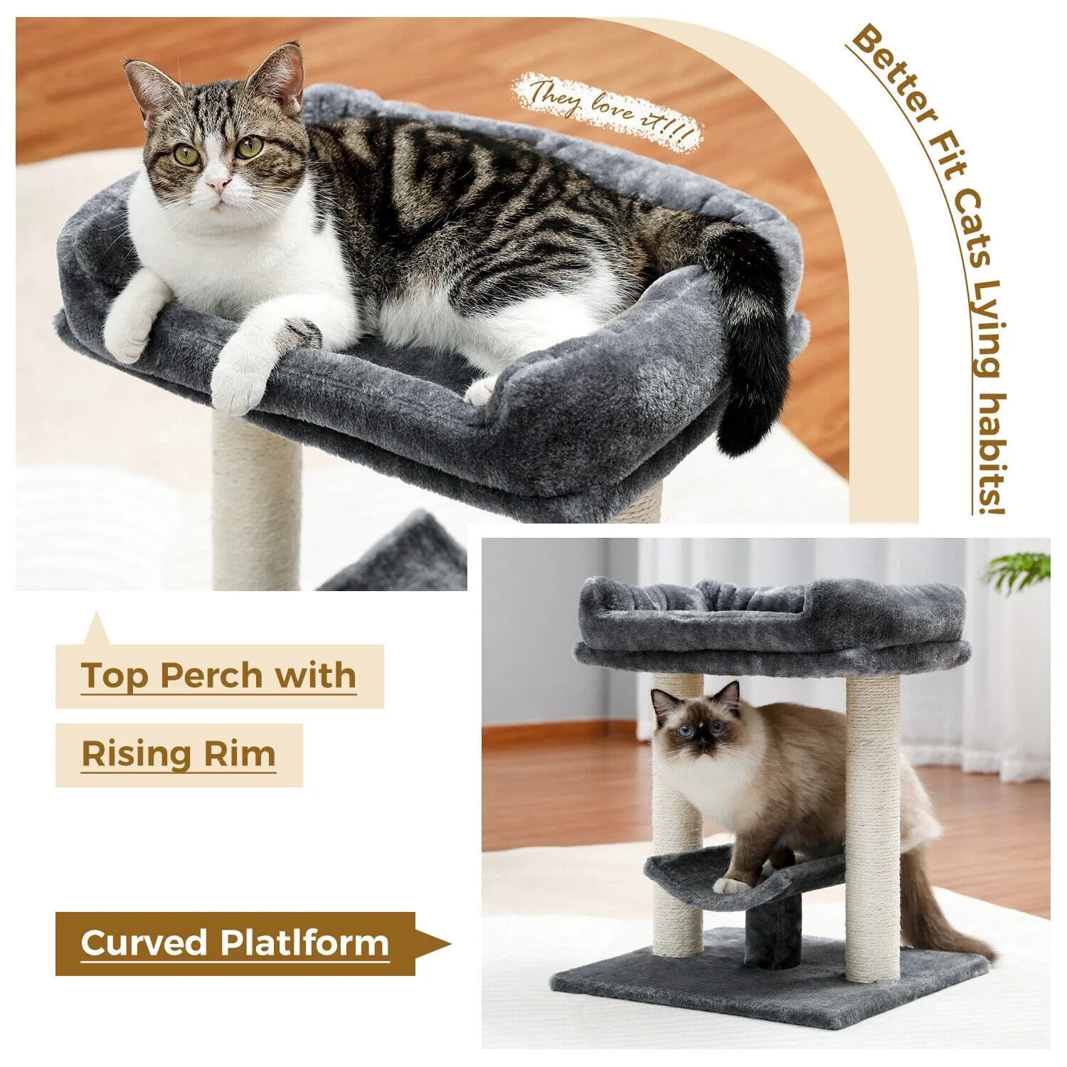 18.9" Cat Scratching Post / Tree / Pole - Grey