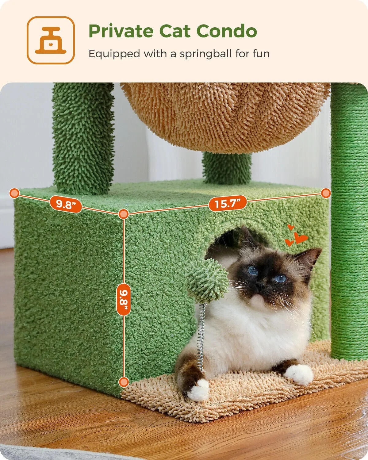 33" Cactus Condo Cat Scratching Tree