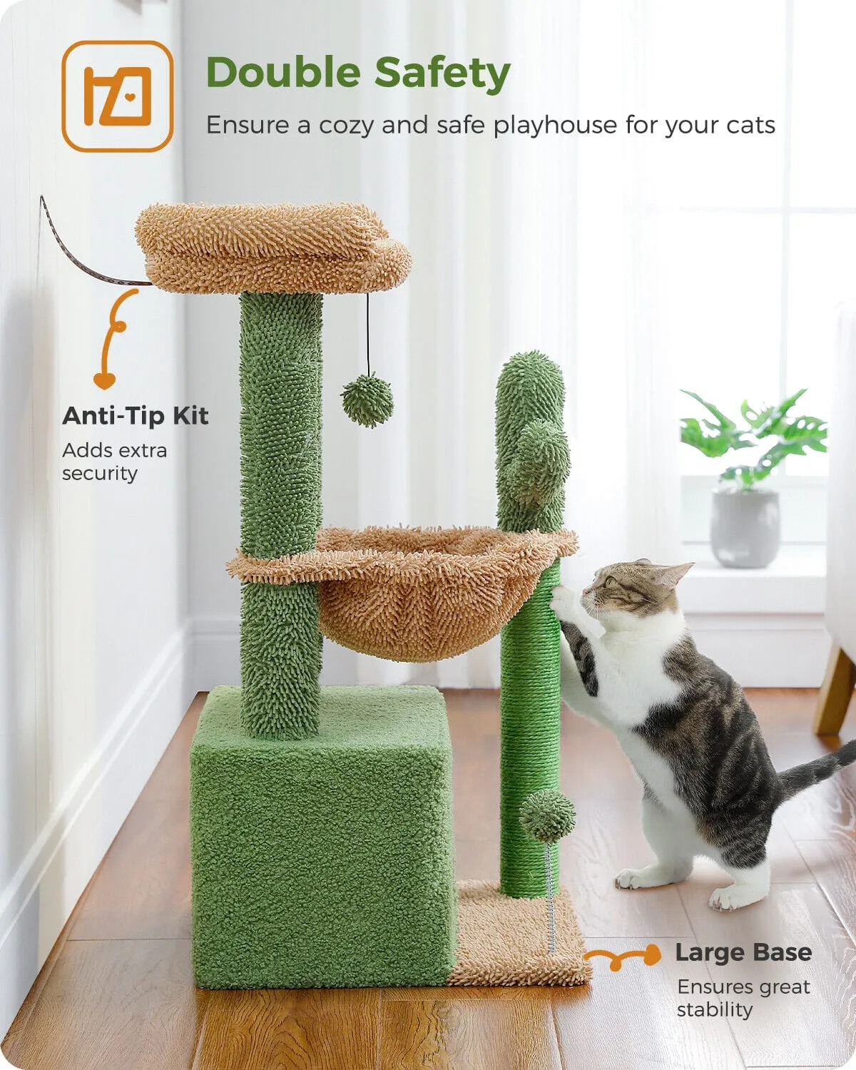 33" Cactus Condo Cat Scratching Tree
