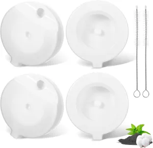 4 Pack Pet Fountain Filters Replacement for 3.6L/4.6L/6L/8L Gravity Pet Water Dispenser, Automatic Cat Dog Water Bowl Filter Replacement, Triple Filtration System (2Brush)