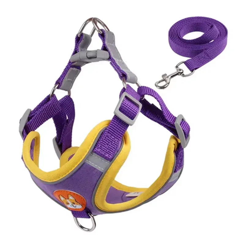Adjustable Dog Harness & Leash Set – Reflective Vest for Small to Medium Dogs