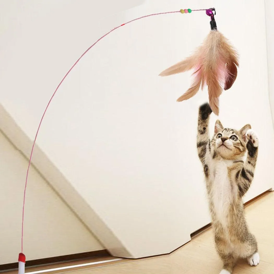 Artificial Feather Colorful Cat Teaser