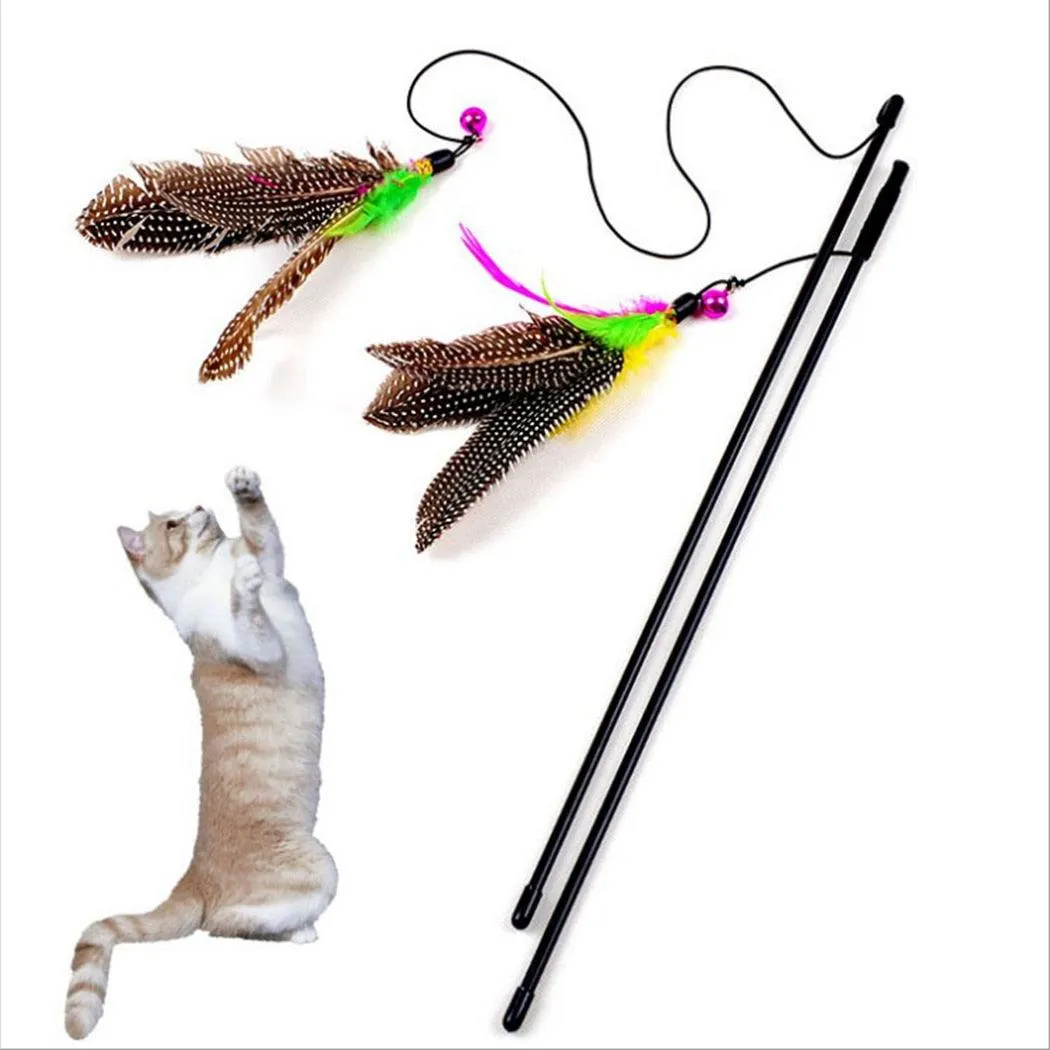Artificial Feather Colorful Cat Teaser