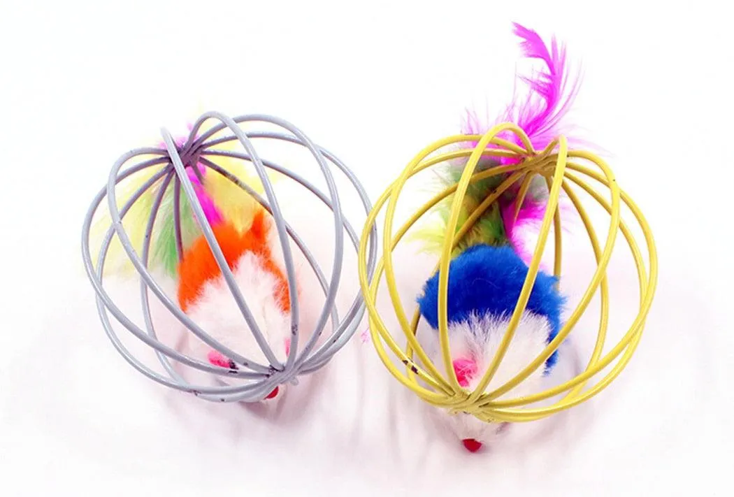 Artificial Feather Colorful Cat Teaser