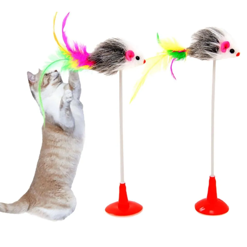 Artificial Feather Colorful Cat Teaser