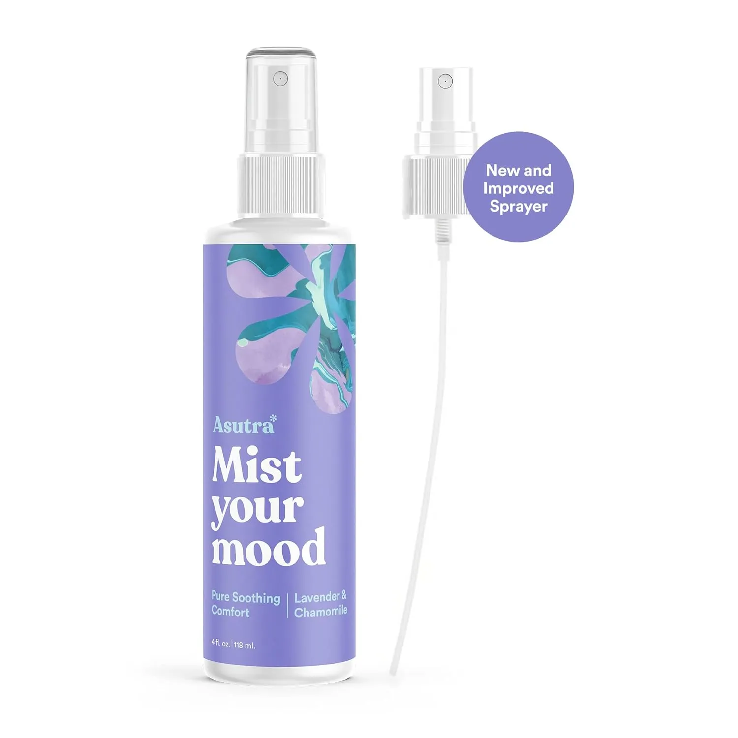 ASUTRA Multi-Use Essential Oil Aromatherapy Pillow Spray (Lavender & Chamomile), 4 fl oz  Mist for Face, Body, Rooms & Linens  Car, Fabric, and Bathroom Freshener