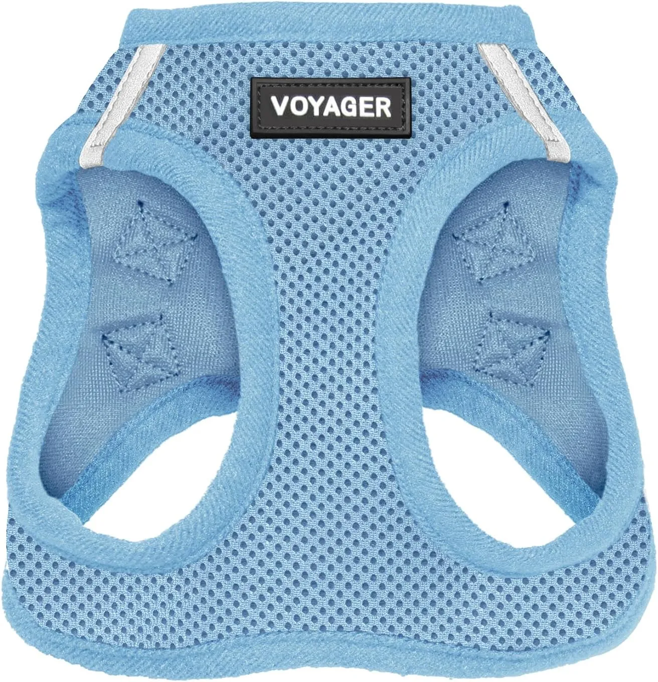 Best Pet Supplies - All Weather Mesh, Reflective, No Pull Harness for Small, Medium Dogs, Cats - Secure with Hook & Loop Fastener, Buckle, Double D-Rings - Baby Blue, M