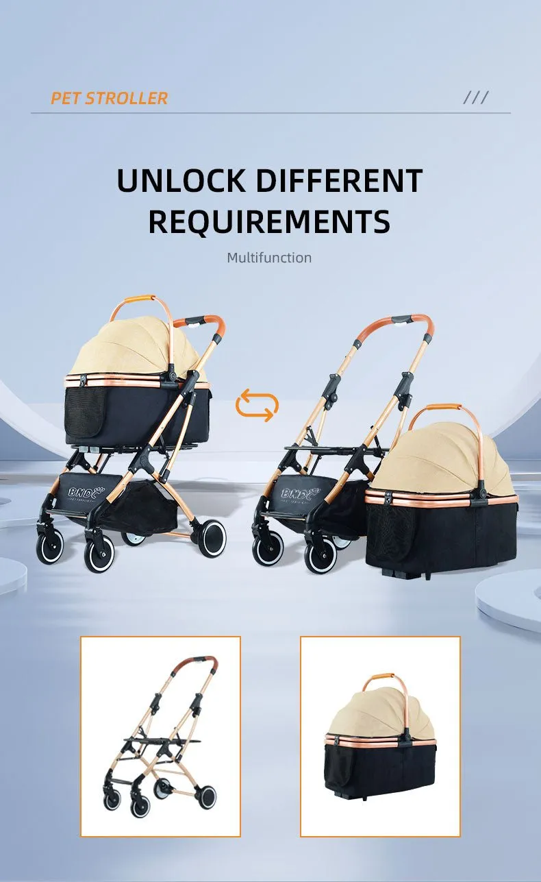 BNDC 106 Pram & Stroller For Dogs & Cats (Grey)