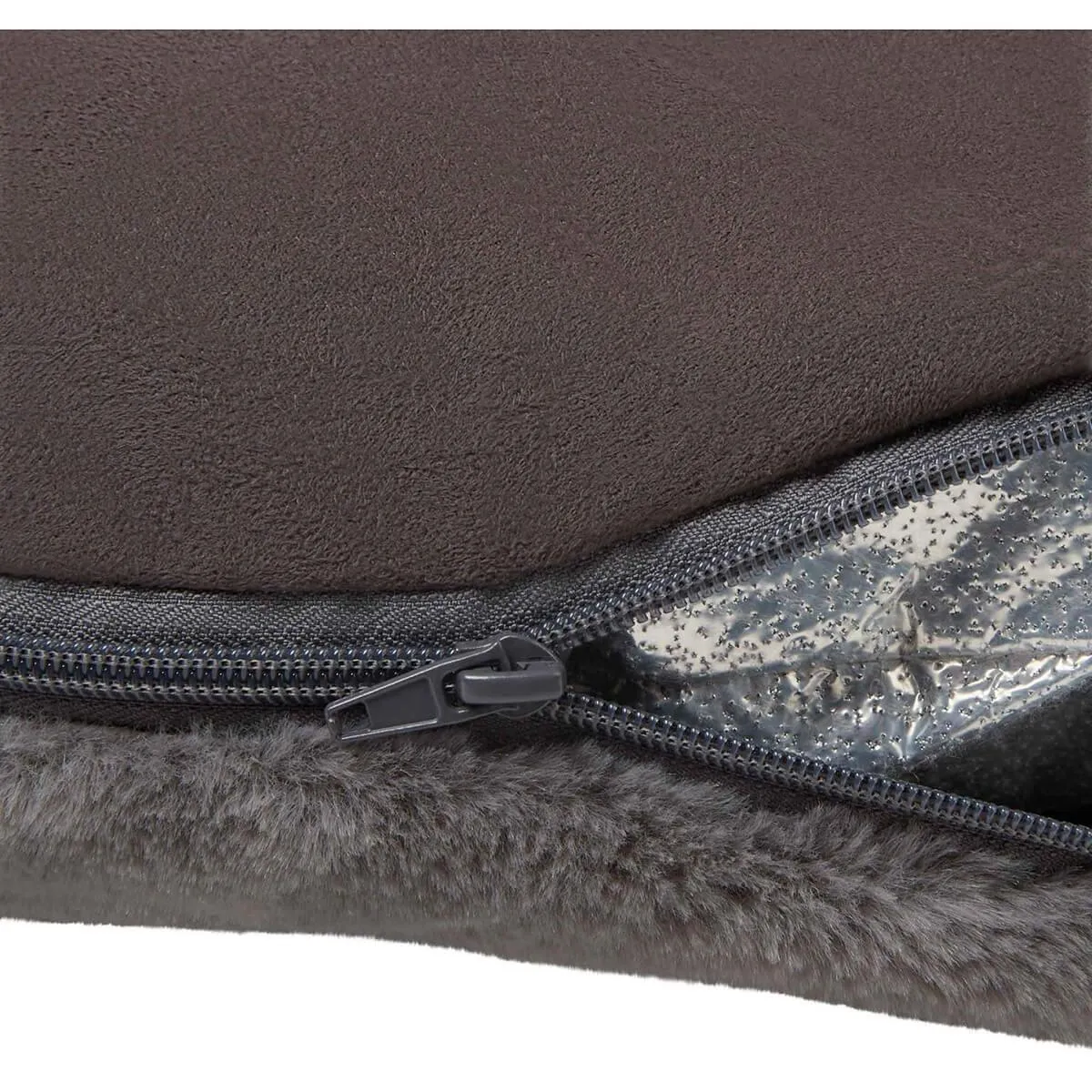 Buddy & Belle Self-Warming Round Bolster Bed Steel Grey