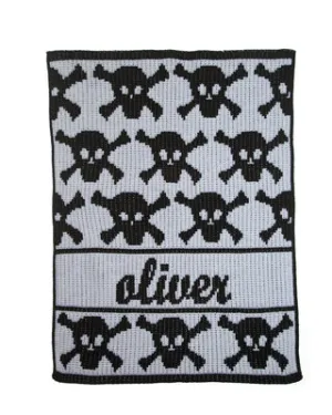 Butterscotch Blankees Lots of Skulls and Crossbones Stroller Blanket