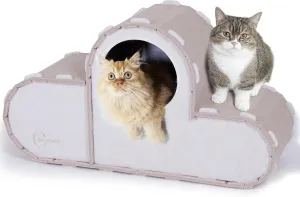 Cat House for Indoor Cats,Multi-Compartment Cat Tunnel for Multiple Cats Hide and Seek,Hideway Cave with Cloud Shape for Puppy Up to Sofa and Cat Indoor Use