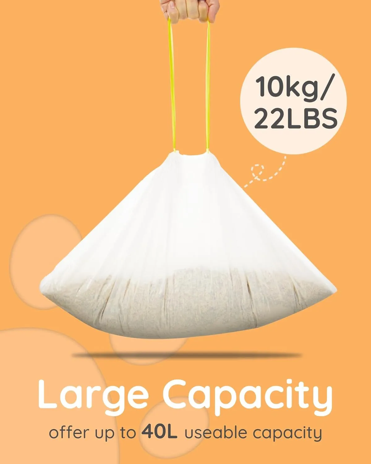 Cat Litter Box Liners with Drawstring 60 Count, 29x18 Kitty Litter Box Liner Bags Leak-Proof Fit for Litter Robot 3/4 & Catlink Luxury Pro-X 10KG/22LBS Load Capacity