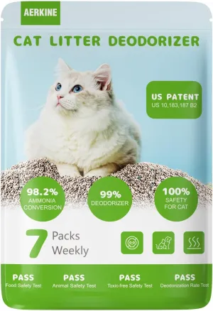 Cat Litter Deodorizer - Pet Odor Eliminator For Home Non Toxic and Safe for Kittens, Cat Box Odor Eliminator &Kitty Litter Deodorizer Better Than Baking Soda(7packs)