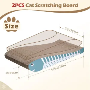 ComSaf Cat Scratching Board, Cat Scratching Board 2 Pack for Indoor Cats Grinding Claw, Durable L-Shaped Cat Scratcher to Protect Funiture