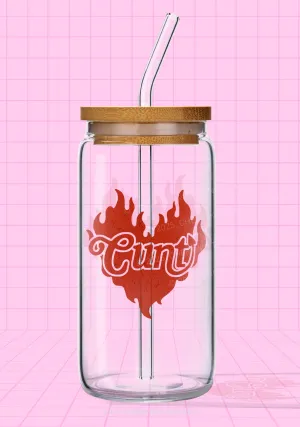 Cxxt Devil Y2K Printed Glass Cup Cherrykitten