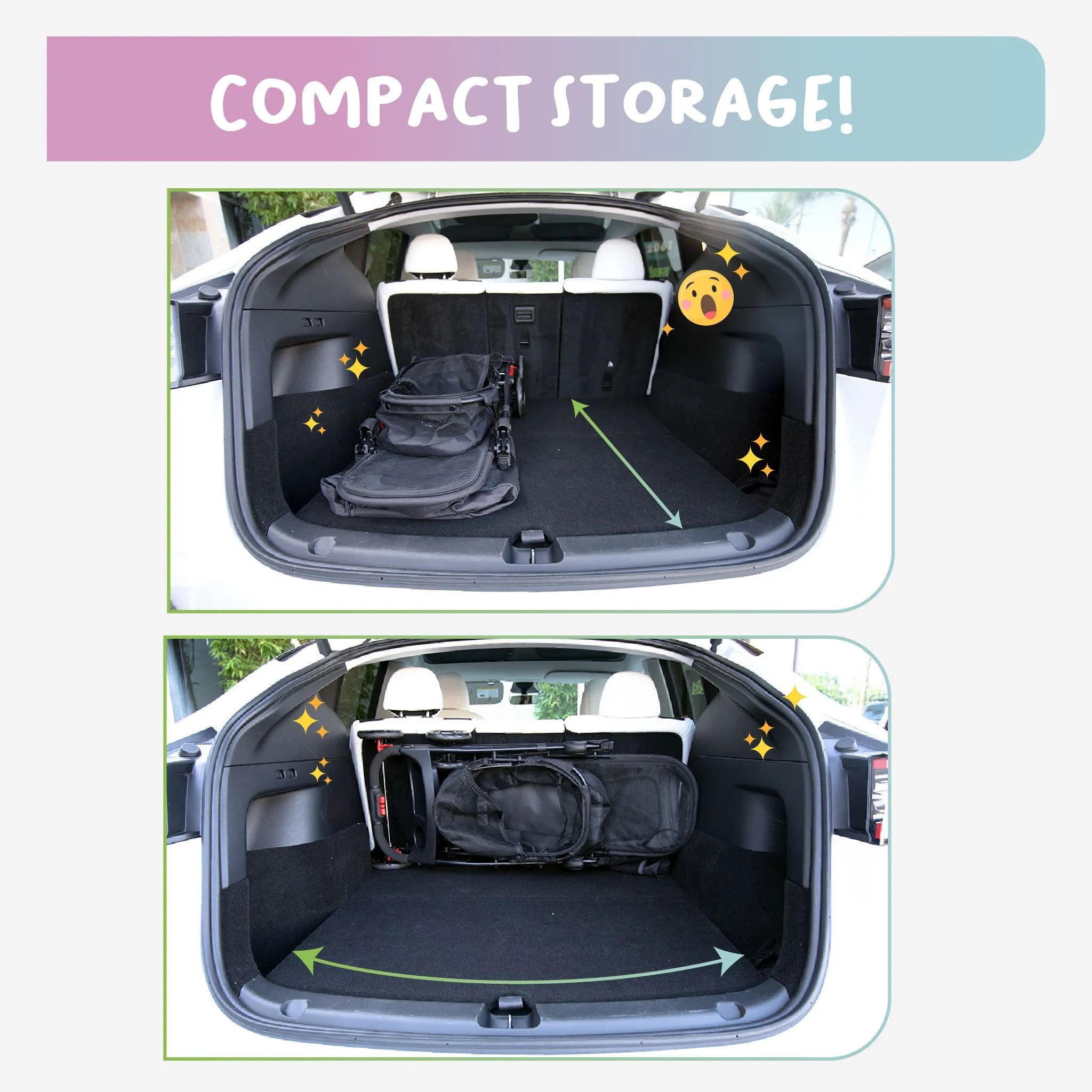 Double Decker Pet Stroller - BLACK: Dual Bassinets for Multiple Pets, Removable Pee Pads, Adjustable Leashes, Mesh Windows, Swivel Wheel, One-Hand Fold, Lightweight, for Small/Medium Dogs/Cats/Pets