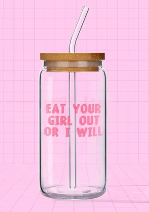 Eat Your Girl Out Pride Y2K Printed Glass Cup Cherrykitten