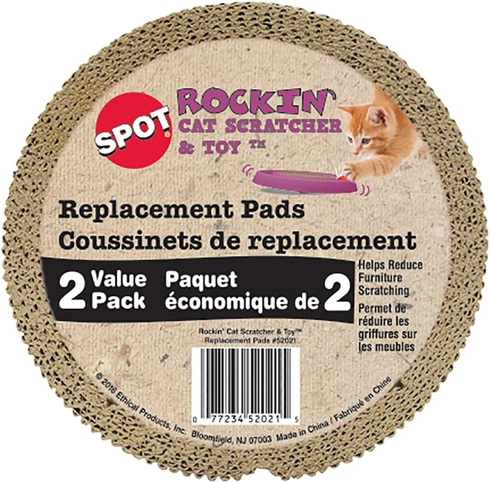 Ethical Pets Rockin' Insert Replacement Scratchers for Cat (2 Pack), 5.5"