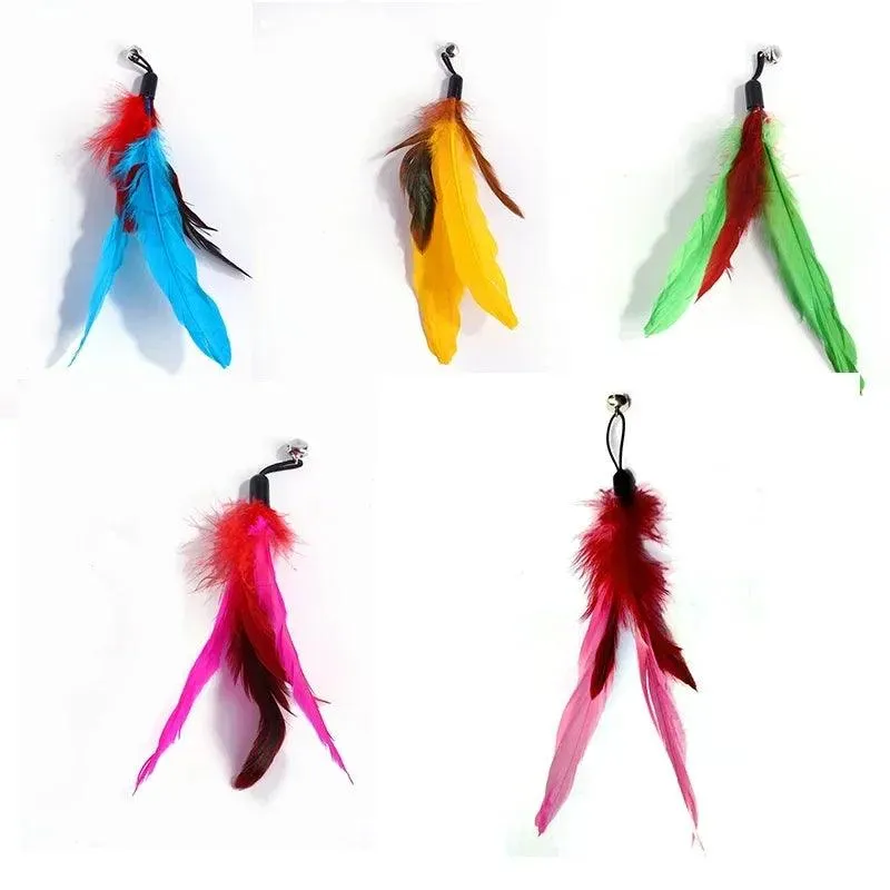 Feathers Cat Wand Toy: Pole & Attachments