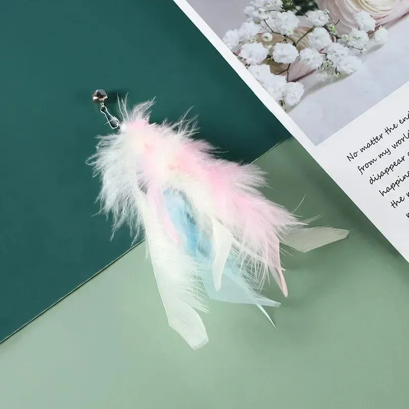 Feathers Cat Wand Toy: Pole & Attachments