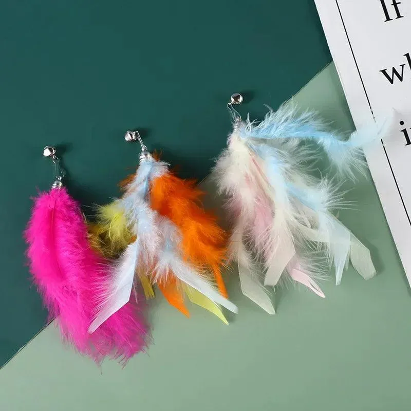 Feathers Cat Wand Toy: Pole & Attachments