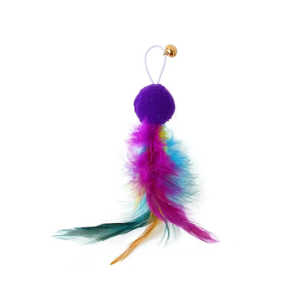 Feathers Cat Wand Toy: Pole & Attachments