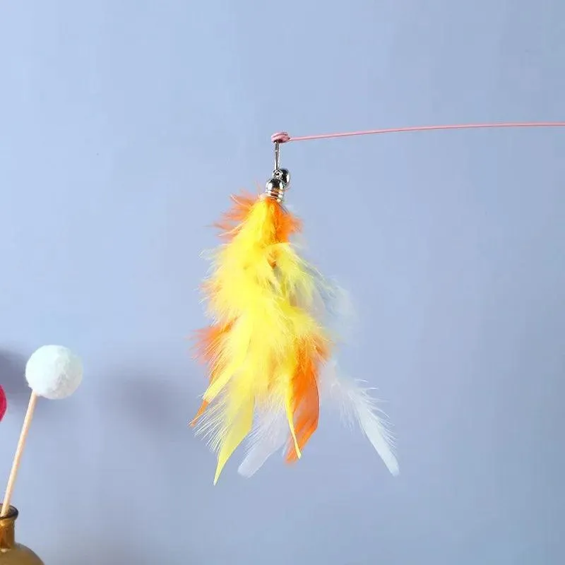 Feathers Cat Wand Toy: Pole & Attachments