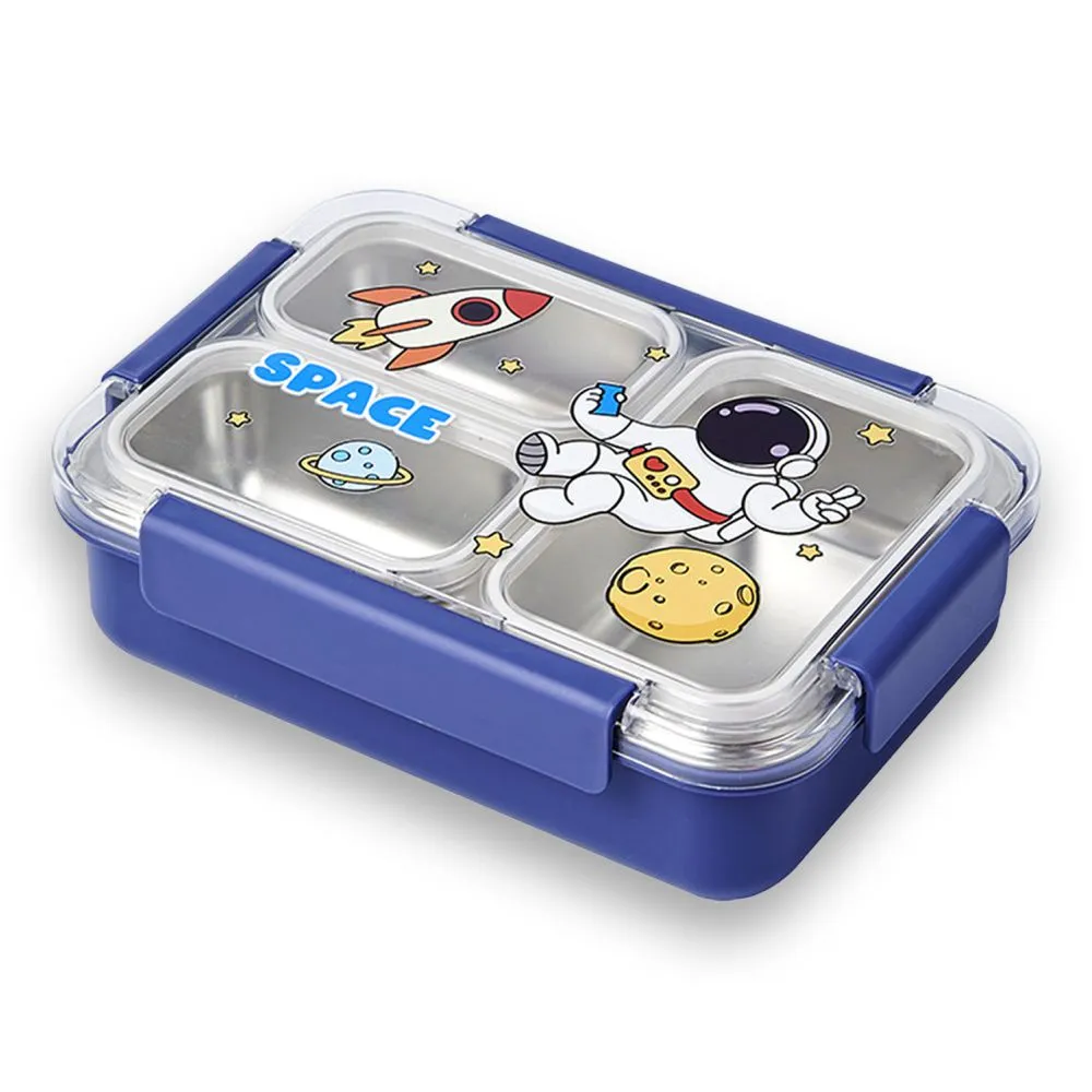 Floating Astronaut Blue Stainless Steel Kids Lunch Box