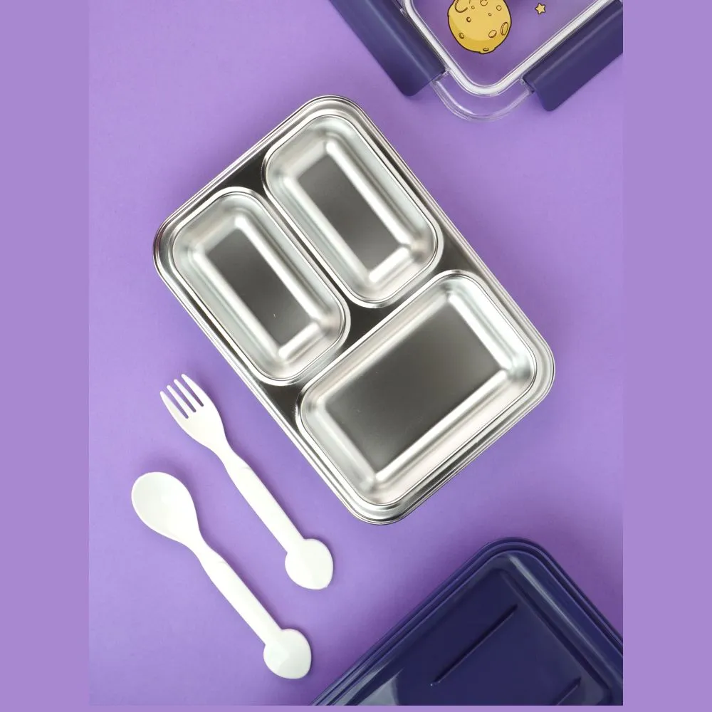 Floating Astronaut Blue Stainless Steel Kids Lunch Box