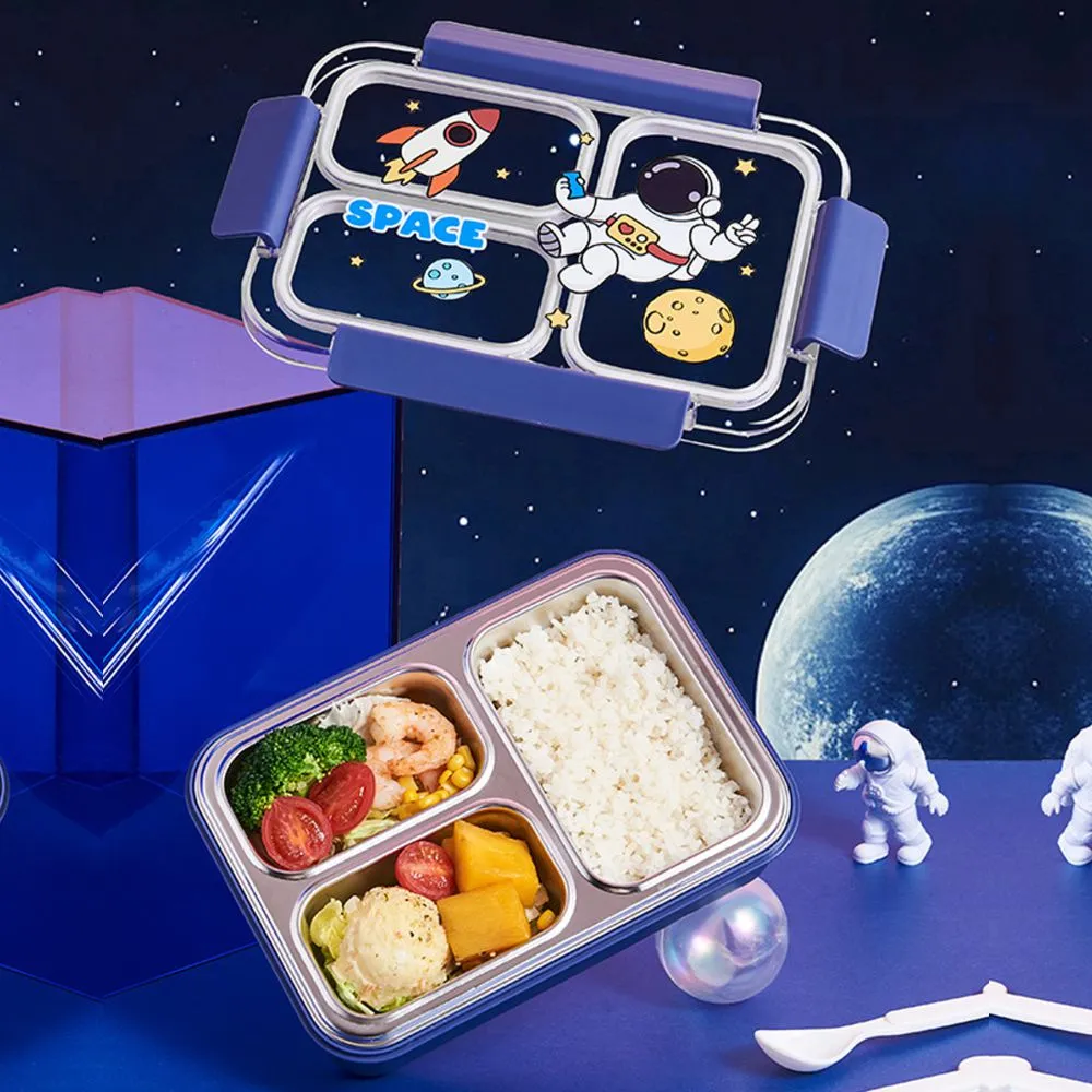 Floating Astronaut Blue Stainless Steel Kids Lunch Box