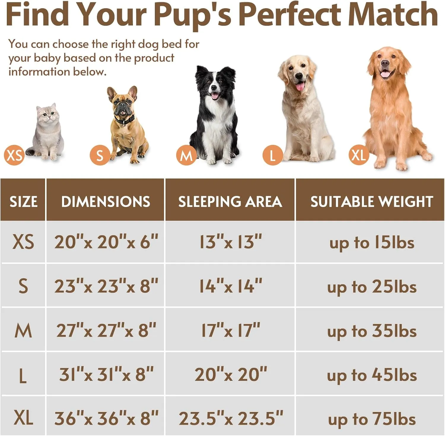 JOLLYVOGUE Calming Dog & Cat Bed for Small Dogs, Anti-Anxiety Donut Cuddler Cozy Soft Round Bed with Anti-Slip Bottom, Fluffy Faux Fur Plush Cushion Beds for Small Medium Dogs (23")