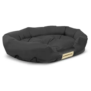 KingDog Prestige Dog Bed Pet Bed Oval Waterproof PVC Codura 100% Polyester Weight: 240gr/m2 100x75 cm Black CODUOWAL100/75CZA
