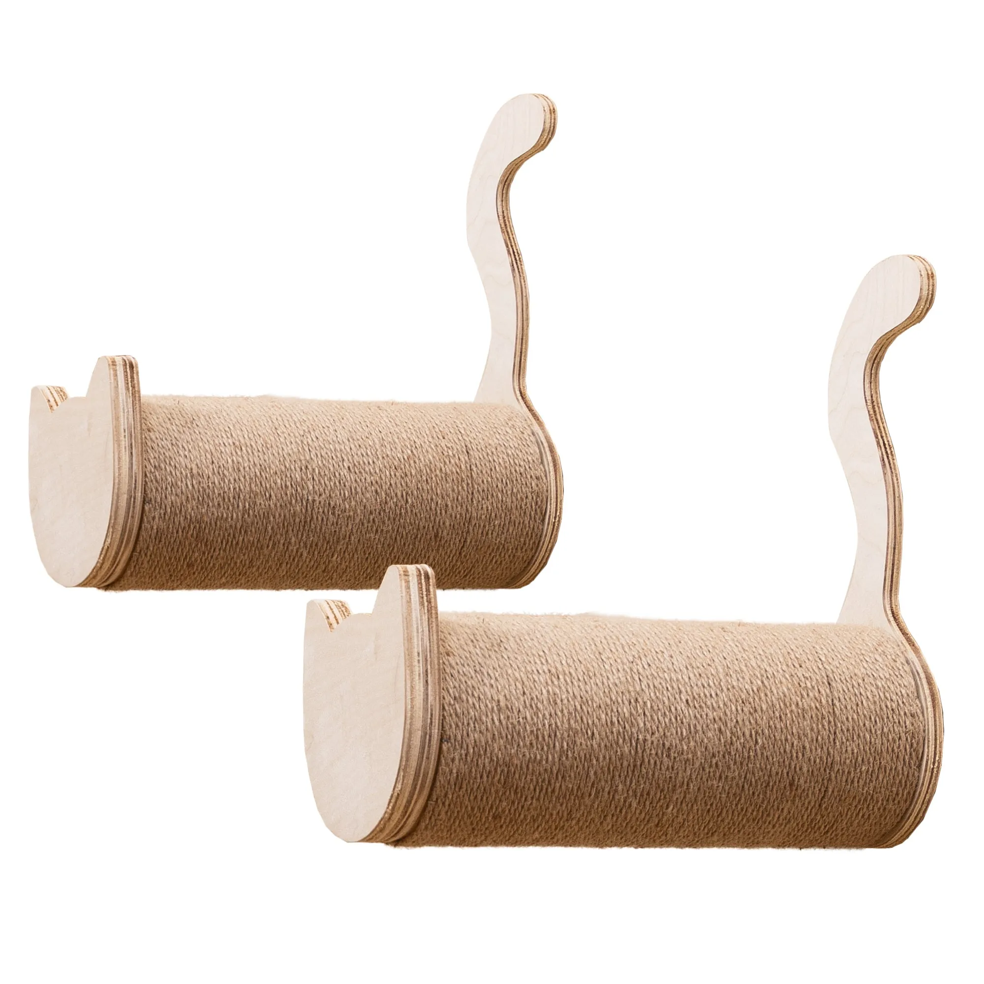 On2 Pets Cat Furniture Wall-Mounted Scratcher Cat Steps, Sisal Rope Scratching Posts Floating Cat Wall Perches (Cat Face)