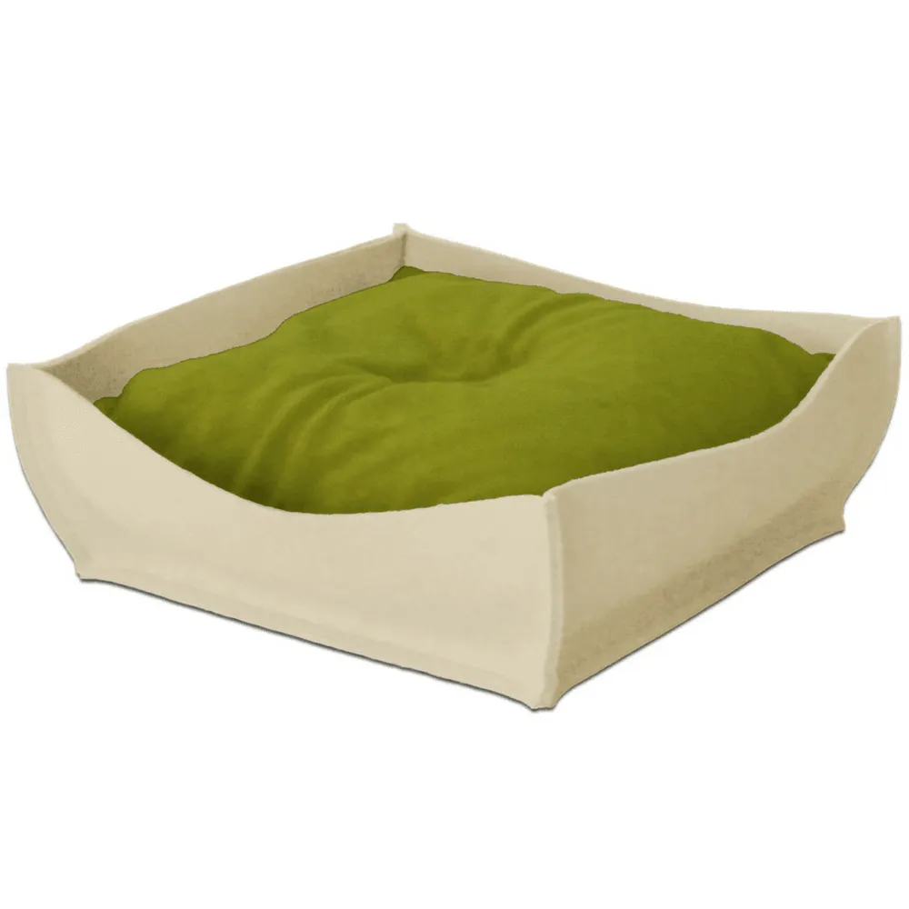 Orthopedic Pet Bed By Pet Interiors - Cream Felt Bowl