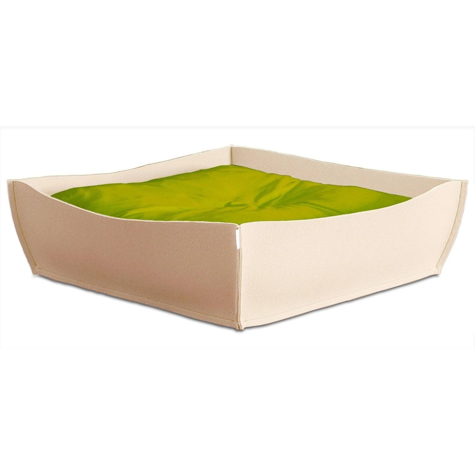Orthopedic Pet Bed By Pet Interiors - Cream Felt Bowl