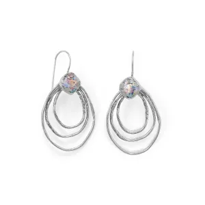 Oxidized Triple Outline Ancient Roman Glass Wire Earrings