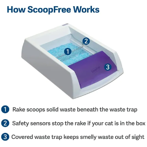 PetSafe ScoopFree 27" Purple Automatic Self Cleaning Cat Litter Box