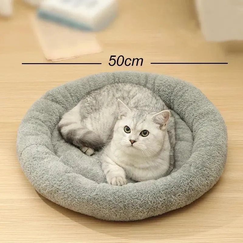 Plush Cozy Cat Dog Bed Basket