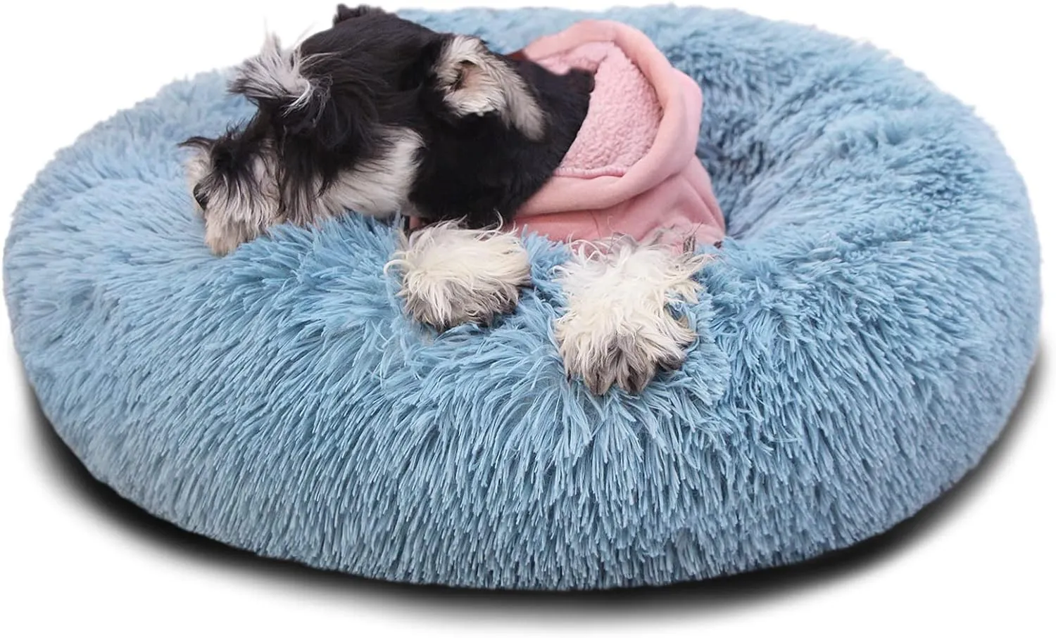 Puppy Beds for Small Dogs Washble 19 Inches Extra Small Anti-Anxiety for Calming Dog Doggie Bed Luxury Machine Washble Anti-Slip Waterproof Mute Bese Round Dog Bed.