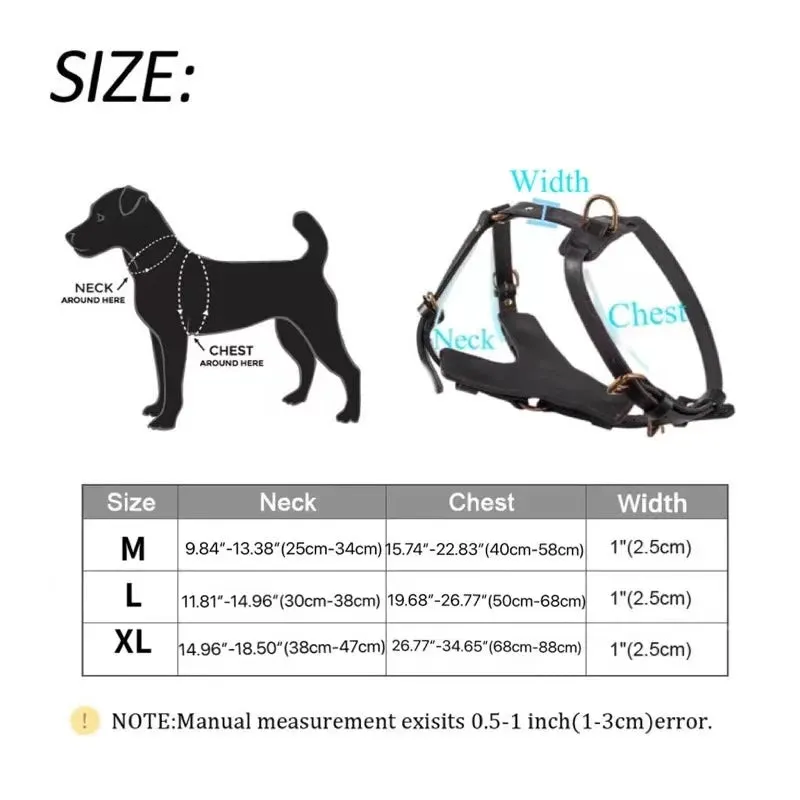 Real Leather Dog Harness with Leash Adjustable Strap German Shepherd Labrador Pitbull Husky Training Dog Vest Pet Products