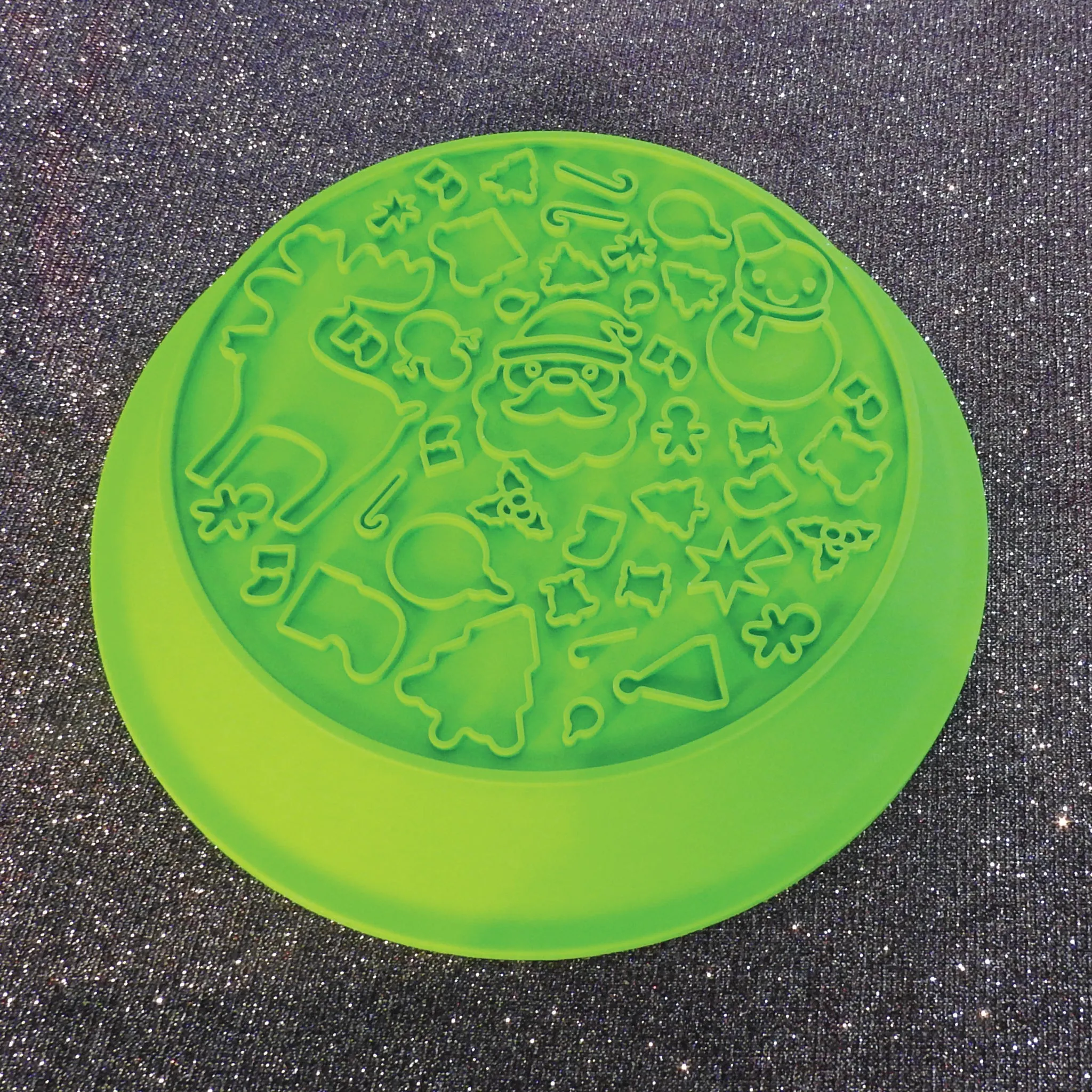Reindeer (Round) Bowl & Lickmat - Lime Green