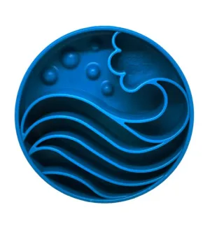 SodaPup Enrichment Slow Feeder Bowl For Dogs (Round / Blue Wave)