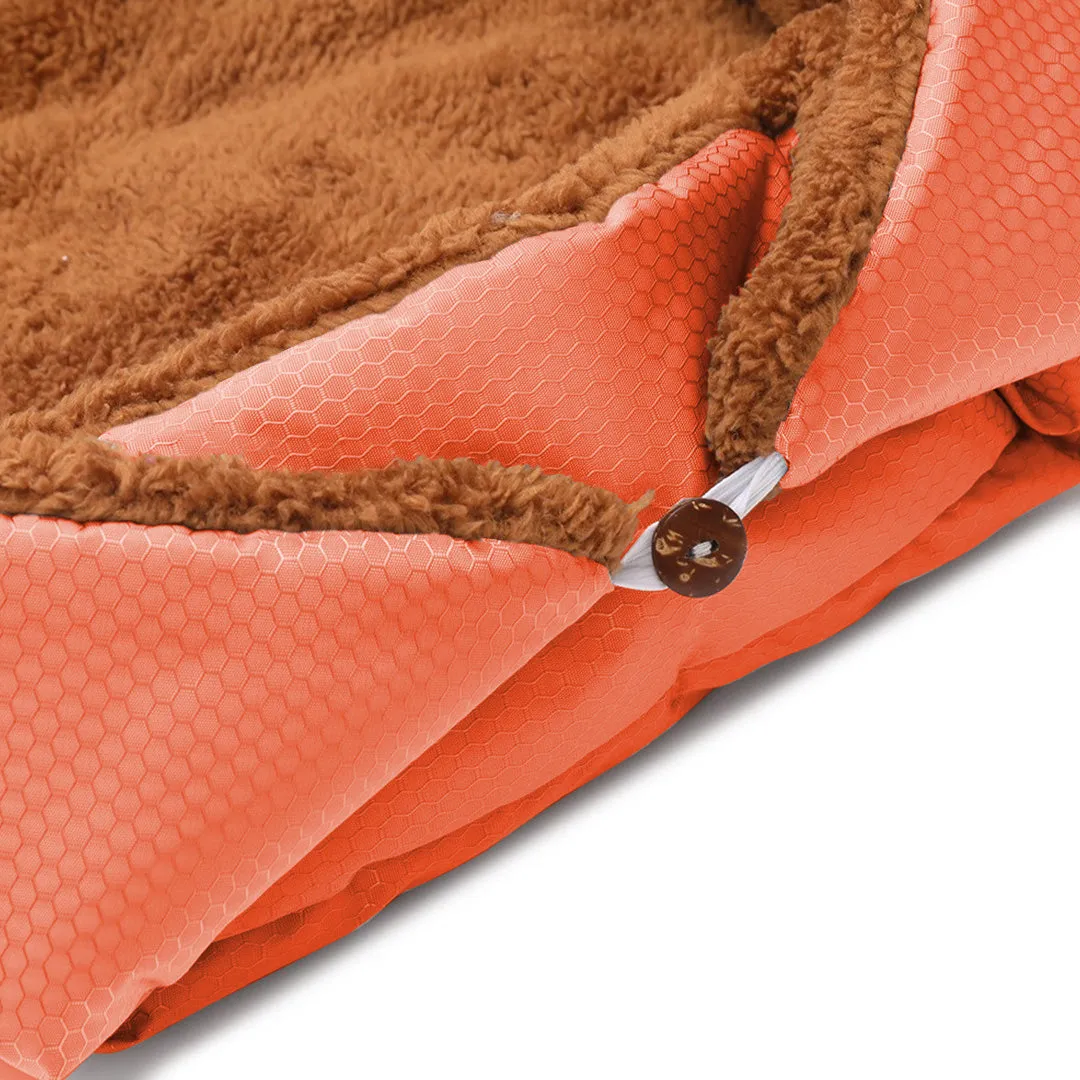 SOGA Orange Dual purpose Cushion Nest Cat Dog Bed Warm Plush Kennel Mat Pet Home Travel Essentials
