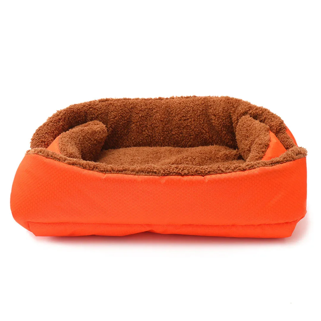 SOGA Orange Dual purpose Cushion Nest Cat Dog Bed Warm Plush Kennel Mat Pet Home Travel Essentials