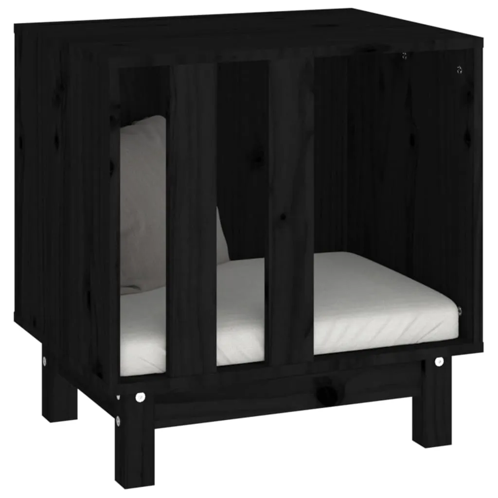 vidaXL Dog House Black 50x40x52 cm Solid Wood Pine