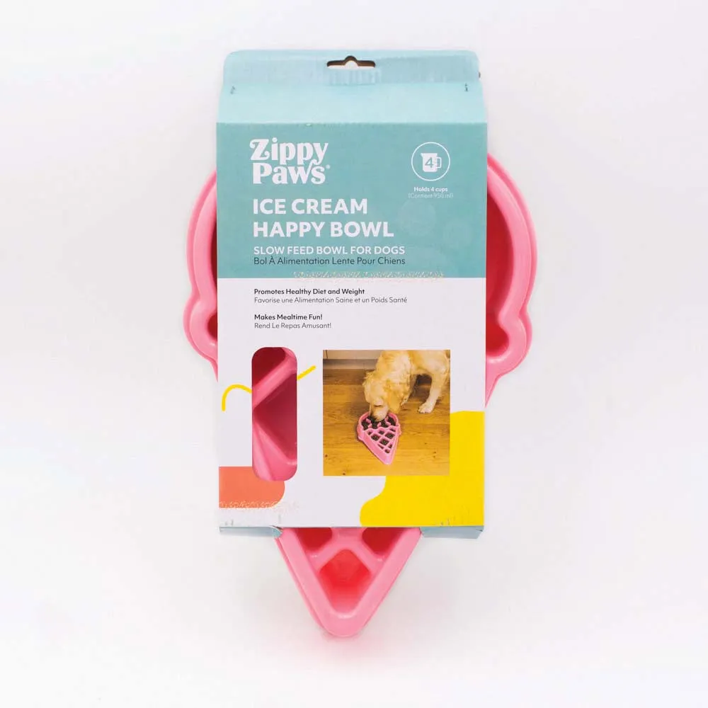 ZippyPaws Happy Bowl Slow Feeder - Ice Cream
